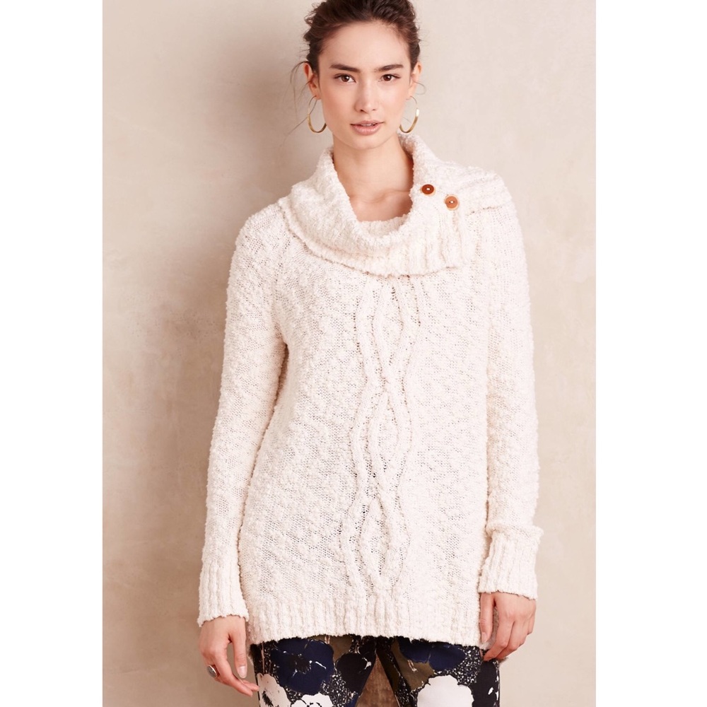 Anthropologie Cowled Cablework Pullover by Moth